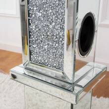 Modern Freestanding Floor Wine Rack With Crushed Crystal Inlay, 8 Bottles Capacity Wine Bottle Storage Rack, Decorative Display Furniture For Home Bar & Indoor Dining Decor - Silver - View 6