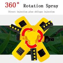 360° Automatic Rotating Sprinkler, Nursery Irrigation Rotating Triple-Arm Sprinkler Series, Flower Watering - Yellow - View 4