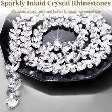 1pc Rhinestone Sewing Craft Chain DIY, Elegant Minimalist Body Chain, Rhinestone Decorated Chain, Claw Chain, Crystal Rhinestone Chain, Shiny DIY Trim, Clothing Decoration Diamond Shoulder Strap Adjustable Crystal Shoulder Chain Accessory - Multiple Styles - View 7