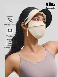Beneunder Brimmed Full-Face Sun-Protection Mask AL333 - Apricot - View 1