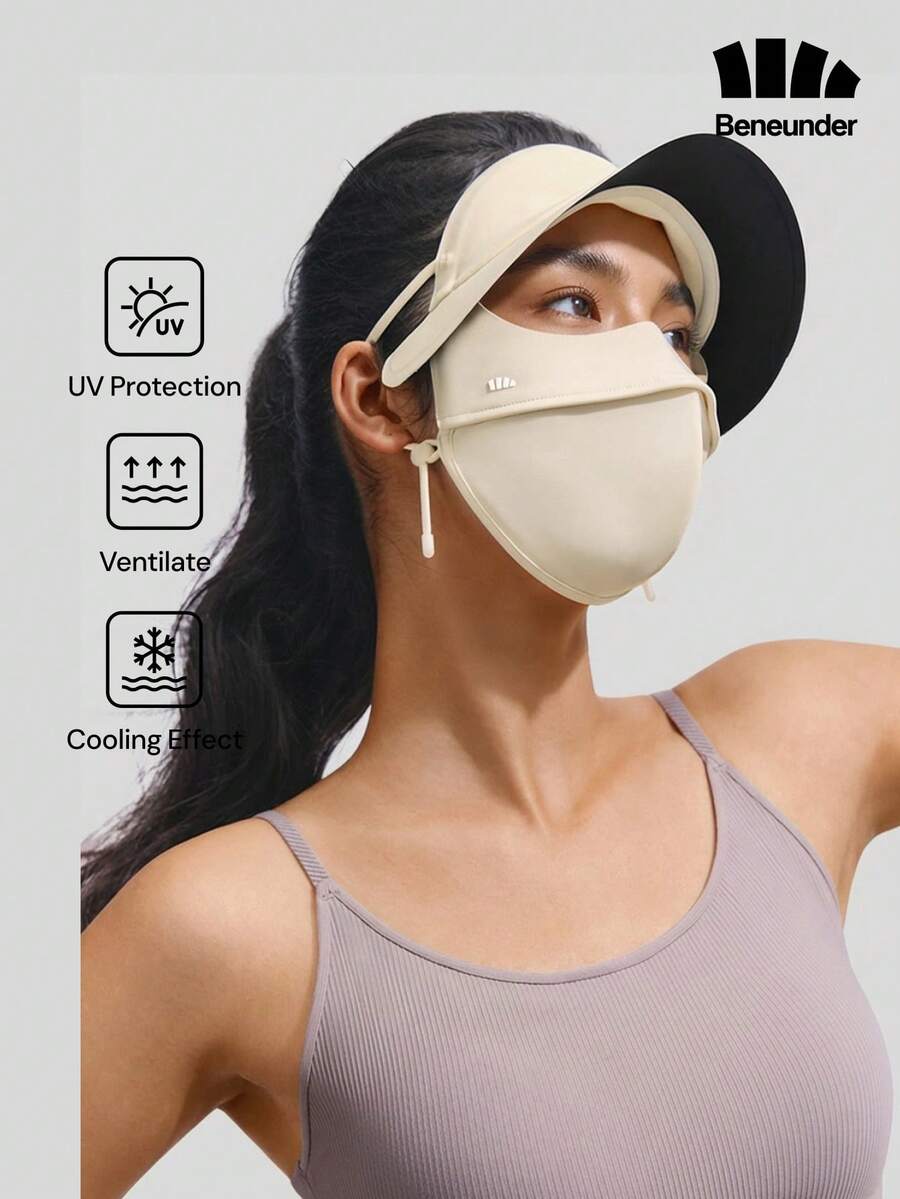 Beneunder Brimmed Full-Face Sun-Protection Mask AL333 - Apricot - View 1