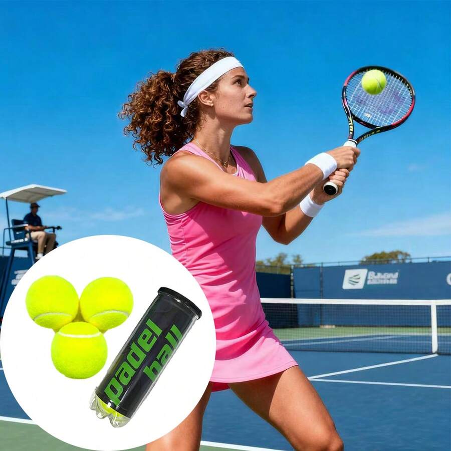 3pcs Cricket Balls, Sports Gift, Essential Elastic Training Balls For Cricket, Suitable For Beginners, No Bat Included, Synthetic Rubber Material, Cricket/Tennis Sports, With Storage Can - Multicolor - View 1
