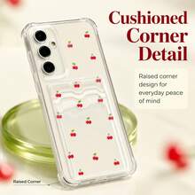 SKJL Cherry Flower Clear Phone Cover For Galaxy A17 A27 A37 A57 S25FE A16 A26 A36 A56 Wallet Card Bag Cover - Translucent - View 2