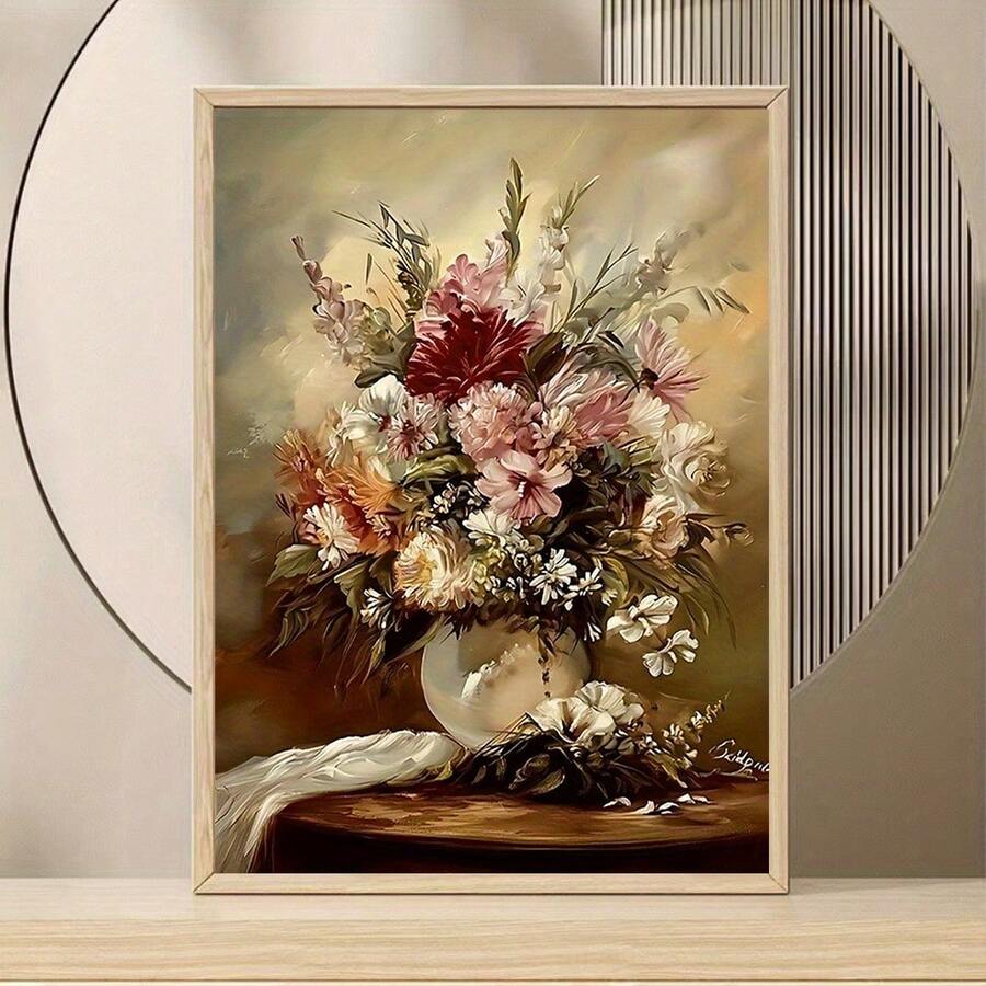 1pc Canvas Painting, Modern Floral Canvas Art, Gift For Family And Friends, Interesting Frameless Home Bedroom Kitchen Living Room, Hotel Cafe Office Room Artwork Canvas Wall Art Poster - I - View 1
