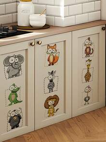 1pc Cartoon Cute Big Eye Adorable Animal Wall Decor Sticker, Removable Room Decoration Wall Decal For Bedroom, Living Room, Kids Room - 1PC - View 3