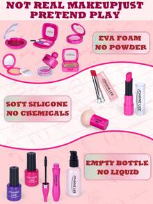 Pretend Makeup For Toddlers, Toys Play Makeup Set For Kids, Toddler Makeup Kit Pretend, Birthday Gifts Toys For 3 4 5 6 7 8+ Year Old Girls (Not Real Makeup) - Hot Pink - View 5