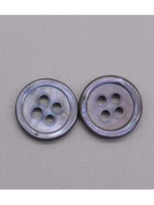 30pcs/Pack 12mm White & Gray Natural Shell Sewing Buttons, Round Mother Of Pearl Shell Buttons, Clothing Sewing Accessories, DIY - 30pcs - View 14