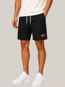 Kit 5 Shorts De Linho Bermuda Mauricinho Masculino Casual Basico Confortavel Detalhe Etiqueta De Couro (Preto+Branco+Marrom+Verde Militar+colorido) - Verde Menta - Visão 11