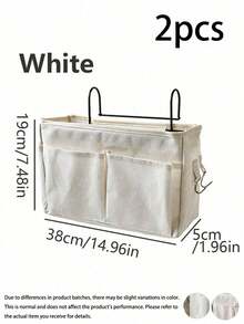2pcs/1pc Multifunctional Dorm Hanging Storage Bag, Fabric Bedside Phone Organizer, Top Bunk Bedside Storage Tool, Student Sundries And Bed Sheet Hanging Basket, Dorm Storage Tool, Bedside Storage Bag, Storage Supplies - Multicolor - View 11