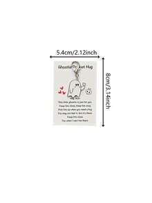 10pcs/Set Halloween Ghost Pocket Hug Keychain, Black Ghost Key Ring With Card, Halloween Boo Little Ghost Pendant, Friendship Encouragement Gift, Spooky Gothic Style Bag Charm - Multicolor - View 4