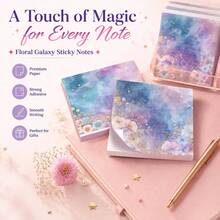Starlight Floral Sticky Note Set, Vintage Memo Pad, Strong Adhesive, Reusable And Easy To Tear, Suitable For Planner, Office, School And Home Use, Large Capacity Vintage Stationery Gift - Multicolor - View 4