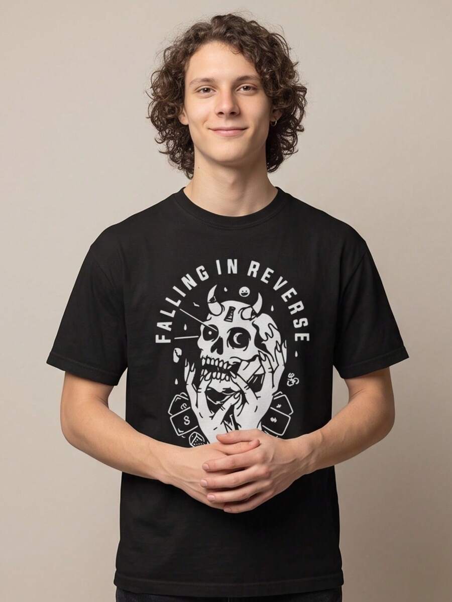 Men T-Shirts - 黑色 - 查看 1