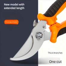 1pc Home Gardening Pruning Shears With Automatic Spring Design, Effortless Operation, Suitable For Daily Home Gardening Use. Can Trim Fresh Flowers, Flower Branches, Bonsai, Fruit Trees, Citrus Tree Branches, Etc. Sharp Blade For Smooth Cutting, Less Likely To Damage Plant Stems. Comfortable Grip, One-Handed Operation, Suitable For Home Flower Care, Fruit Tree Maintenance, Floral Arrangement, Essential Tool For Home Gardening. - Upgraded Version - View 10