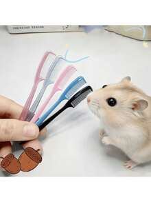 10pcs Mini Pet Grooming Brush Set, Hamster Mini Comb, Random Color Compact Plastic Comb, Small Pet Mini Grooming, Fun Design And Vibrant Colors, Soft And Anti-Tangle, Suitable For Hamsters, Guinea Pigs, Rabbits, Ferrets - Soft Anti-Tangle Hair Cleaning Comb, Used For Small Animal Care, Daily Grooming, Cage Cleaning And Detangling, Perfect For Daily Grooming And Cleaning, Ideal Choice For Small Animals, Pet Supplies - Multicolor - View 6