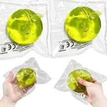 1 Peça Brinquedo Apertável de Maçã Verde Transparente, Brinquedo de Fruta Realista com Rebote Lento, Brinquedo Sensorial Macio para Alívio de Estresse, Adereço Criativo para Interpretação de Papéis, Adequado como Presente de Lazer para Colecionadores - Multicolorido - Visão 2