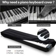 Electronic Keyboard Dust Cover For Piano Enthusiasts, 61/88 Keys Universal Fabric Body Cover And Storage Cover - A - View 3