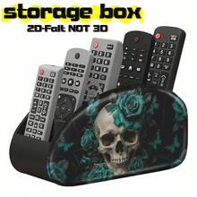 1pc PU Leather TV Remote Control Storage Box - 5 Compartment Desktop Organizer, Can Store TV Remote, Makeup Brushes, Stationery, Glasses And Small Items - Stylish And Practical, Suitable For Home, Bedroom And Living Room - Multicolor - View 12