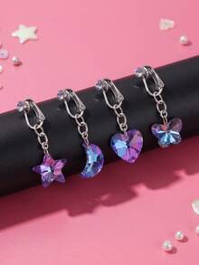 Fake Belly Piercing Butterfly Crystal Stone Fake Belly Ring For Women,Fake Belly Button Piercing Clip On Belly Button Rings,Fake Navel Non Piercing - Silver - View 1