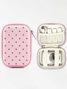 New Polka Dot Pattern Portable CCD Camera Storage Bag - Compact Design, Zipper Closure, Suitable For Outdoor Photography And Office Use | Travel Camera Bag, Secure Zipper Closure, Suitable For All Ages And Genders. Waterproof, Lightweight, Large Capacity, Portable Accessory. Cable Organizer, Electronic Product Storage Bag, Travel Tech Supplies Storage Bag, Vacation Essential, College Essential, Back To School Essential, Travel Essential - Multicolor - View 4