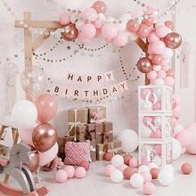 3pcs Balloon Boxes, 1st Birthday Decoration, Suitable For 1st Birthday Decoration Balloon Boxes, Cube Blocks Party Decor With Photo Props And Letters, Cake Smash Backdrop - Balloon Box - View 2