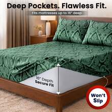 Lux Decor 6-Piece Paisley Bed Sheets High GSM Brushed Microfiber Sheets - Elevate Your Sleep Experience With 16-Inch-Deep Pocket Bedding Sheets & Pillowcases- Back To School- Graduation Gift- All Sizes Available- Winter Vibes, Christmas Decor, - 布希格林 - 查看 4