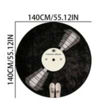 1pc Black Vinyl Record Shaped Faux Cashmere 300g/M² Thick Rug, Plush Carpet, Autumn/Winter Decorative Rug, Bedroom Decor, Small Area Rug, Home Decor, Living Room Rug, Living Room Small Rug, Bedroom Carpet - Multicolor - View 10