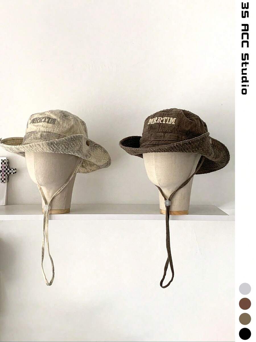 Wide Brim Summer Workwear Hiking Bucket Hat, Four Seasons Solid Color Quick-Dry Hanging Rope Bucket Hat, UV Protection Sun Hat, Unisex Outdoor Thin Western Cowboy Hiking Hat, Spring/Summer Face-Slimming Wide Brim Sun Protection Hat, Distressed Wasteland Style Solid Color Workwear Hiking Bucket Hat, Four Seasons Solid Color Quick-Dry Bucket Hat, UV Protection Sun Hat, Unisex Outdoor Thin Western Cowboy Hiking Hat