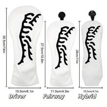 Pelindung Kepala Stik Golf White Tiger: Pelindung Kepala Stik Golf Tahan Lama, Tersedia dalam 3 Ukuran, Memberikan Perlindungan Optimal untuk Stik Golf Anda - Putih - View 2