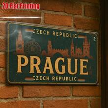 1pc Prague Gothic Cityscape Metal Sign | 2D Flat Print. For Decoration Only, Wall Hanging, Perfect For Cafes, Attic Studios, Reading Rooms, Poetry Bars, Gift For Romantics And Writers, (Random Style) - A - View 4