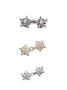 1/3 Piece Metal Star-Shaped Waist Buckle, Waist Adjustment Clip, Jeans Waist Buckle, Skirt Waist Tightener, Waist Adjustment, Invisible Seamless Pin, Snowflake Pattern, Daily Use - Multicolor - View 18