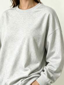 Women's If Crabby Please Return To The Beach Salty Graphic Long Sleeve Tops ,Ouble-Sided Print Oversized Casual Fall Outfit For Women Gray Sweat Shirt - 灰色 - 查看 2