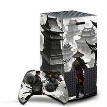 Ink Wash Samurai Black Dragon Style Vinyl Skin For Xbox Series X Console + Controller Full Body Wrap, Waterproof, Scratch-Resistant, Dust-Proof, Removable Without Residue - View 4