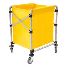 YUNRUX Laundry Basket With Wheels, Compact Rolling Laundry Cart, Laundry Trolley - Yellow - View 5
