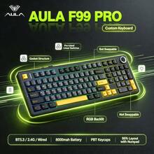 AULA F99 Pro 99% Keys Gasket-Mounted Mechanical Keyboard Tri-Mode Gaming Keyboard RGB Customized Gaming Keyboard Wireless Gaming Keyboard/2.4G USB Type-C - View 3