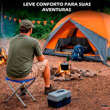 Banqueta Compacta Dobrável para Pescaria Viagens Eventos Filas e Áreas Externas - Azul - Visão 5