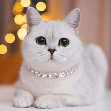 Cat Rhinestone Breakaway Collar With Bell, Quick Release Safety Buckle Design, Suitable For Small Cats And Small Dogs, Cute Soft Cat Collar For Women And Men - Pink - View 6
