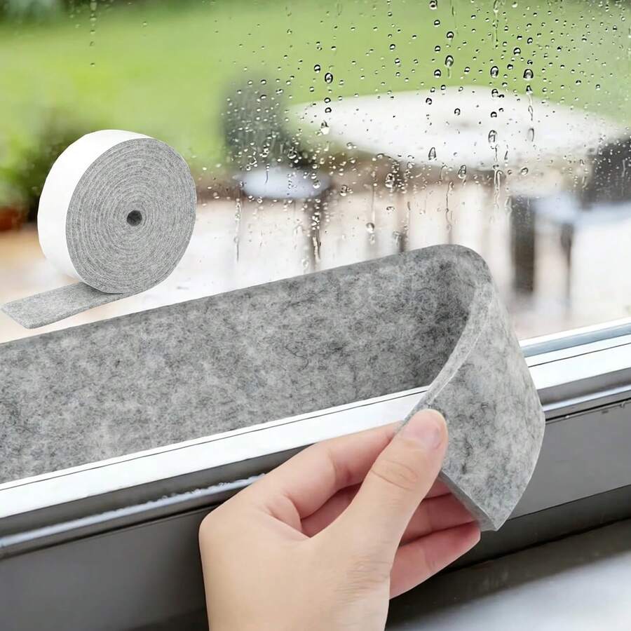 1pc Window Water-Absorbing Glass Sticker, Anti-Condensation Winter Window Sill Decal, Prevents Condensation, Self-Adhesive Felt Pad Suitable For Doors And Windows, Keeps Windows Dry And Clean, Easy To Install And Clean - A - View 1