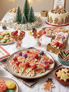 48pcs Christmas Cartoon Gingerbread Man Lollipop Cardstock, Christmas Mixed Style Lollipop Decoration Cardstock, Gingerbread Man Shaped Lollipop Cardboard, Christmas Candy Paper Packaging, Christmas Party Supplies, Christmas Party Decoration, Christmas Home Decor, Autumn/Winter Holiday Decoration, Room Decor, Kitchen Decor, Christmas Gift, Party Favors, Christmas Gift Wrapping Supplies, 2027 New Year Home Holiday Party Decoration - Christmas Gingerbread Man - View 8