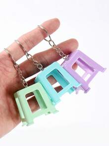 Mini Stool Keychain, Cute Colorful Chair Bag Charm, Realistic Square Stool Pendant, Car Key Ring Accessory, Party Favor, Birthday Christmas Gift - Multicolor - View 5