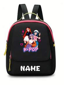 Personalized Back To School Backpack, Casual Versatile Music Idol Theme Print, Zipper Closure Nylon Material, Adjustable Shoulder Straps, Hand-Carry, Dancing, Shopping, Outdoor Trips, Birthday Gift, Aesthetic, Fandom-Core, Concert Essentials - Multicolor - View 55