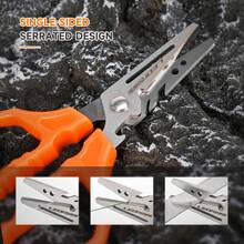 LEOFISHING Multifunction Fishing Scissors For Braided Line Mono Fluorocarbon Wire Lines,Non-Slip Grip Fishing Shears Enlarged Finger Holes With Bottle Opener - Orange - View 9