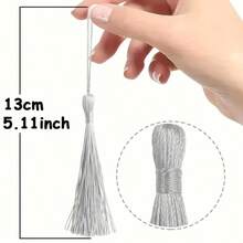20/50/100pcs 13cm/5inch Silk Thread Tassel Bookmarks With 2inch Rope Loop And Small Chinese Knot, Suitable For Jewelry Making, Souvenirs, Bookmarks, DIY Craft Accessories - 13cm Wine Red - View 11
