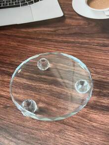 1pc Crystal Glass Jewelry Tray, Round Lace Diamond Cut Craft Display Plate, Multi-Purpose Crystal Glass Base, Suitable For Women's Storage And Organization, Room Decor, Back To School Dorm Storage, Perfume Dish, Accessory Board, Jewelry Dish, Tray - Multicolor - View 12
