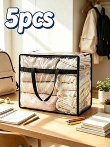 3/2/1pc Large Capacity Clothes Storage Bag, Foldable Clothes Storage Bag, College Dorm Essential, Transparent PVC Storage Bag, Moisture-Proof & Dust-Proof Storage Bag, Moving Storage Bag, Multi-Functional Storage Box With Flap And Visible Window, Home Supplies, Quilt Dust-Proof Bag, 3D Storage Bag, Back To School/Graduation Season Essential, Bedroom, Wardrobe Clothes Storage Bag, Easy To Fold, Space-Saving, Durable,Bedroom Room Decor,Back To School - Multicolor - View 16
