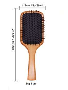 1pc Sandalwood Air Cushion Comb , Anti-Static Wooden Massage Comb For Detangling, Scalp Stimulation, Hair Growth And Thickening Body Care For Travel,Outdoor,Sport,Office,School - Multicolor - View 8