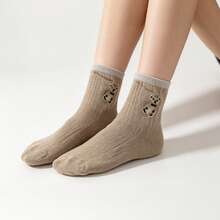 5/10 Pairs Cartoon Bear Pattern Sports Socks, Comfortable And Cute Mid-Calf Socks, Women's Socks - Multicolor - View 2