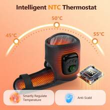 Hailicare Air Compression Foot & Ankle Massager, Meredakan Tekanan pada Kaki, Terapi Panas Dua Zona untuk Pergelangan Kaki + Telapak Kaki, 3 Tingkat Suhu, 4 Tingkat Intensitas, Pengatur Waktu Cerdas 15 Menit, Alat Pijat Relaksasi Otot Portabel yang Dapat Diisi Ulang - View 5