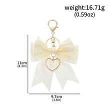 Sweet And Stylish Ribbon Bow Keychain Faux Pearl Keychain, Metal Accessory Clasp Women's Pearl Chain Bag Charm Valentine's Day Diy Gift Jewelry - Multicolor - View 15