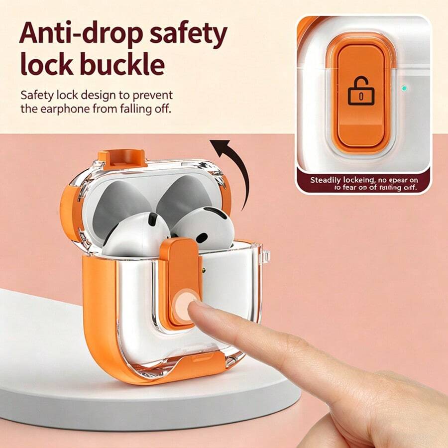 1 buah Casing Ponsel/Penyangga Earphone Transparan dengan Tutup Terbuka dan Warna Kontras, Kompatibel dengan Apple 4 Earbud Bluetooth Nirkabel, Transparan dengan Pelindung Lembut untuk Switch Pro 2 - Clear - View 1