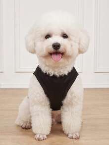 LUCKIE LABO 1pc "Mama's Bodyguard" Letter Graphic Print Pet Vest, Physical Flea Repellent, Reduce Shedding, Insulation & Breathable, Suitable For Small & Large Dogs, Indoor & Outdoor - Black - View 2